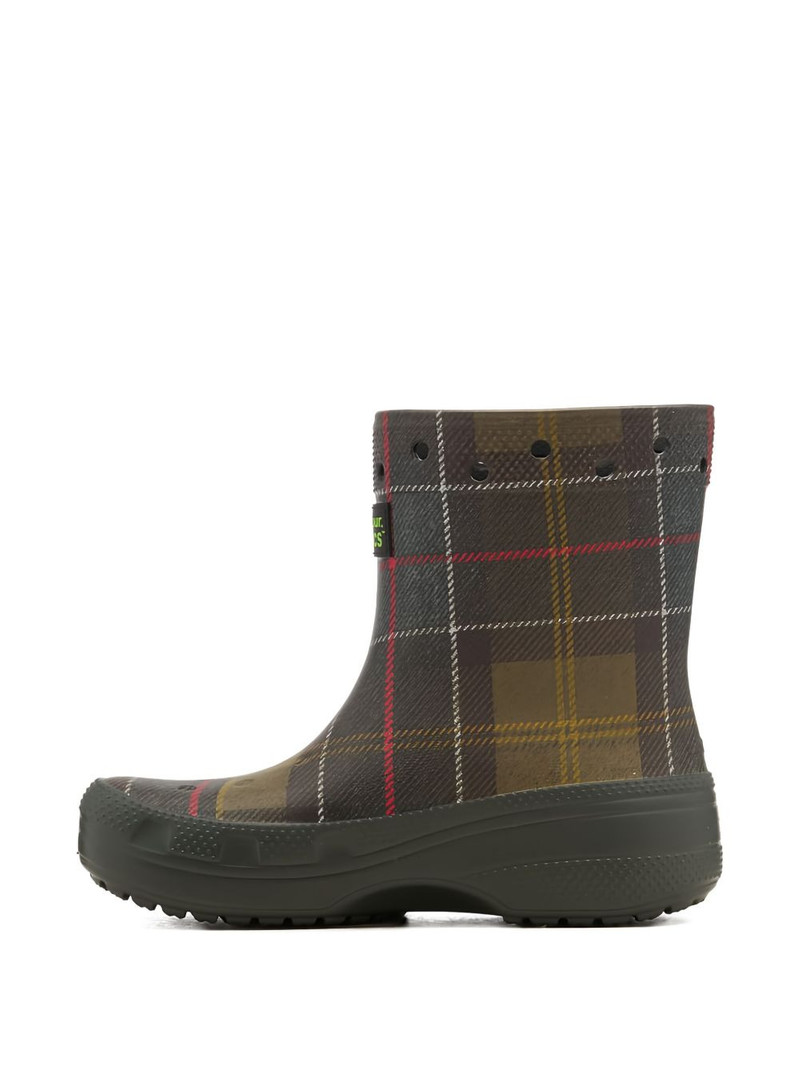 crocs x Barbour plaid boots outlook