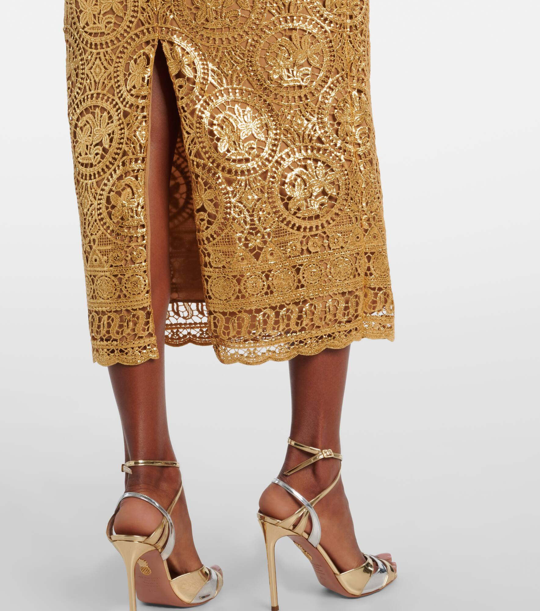 Leila guipure lace midi dress - 5