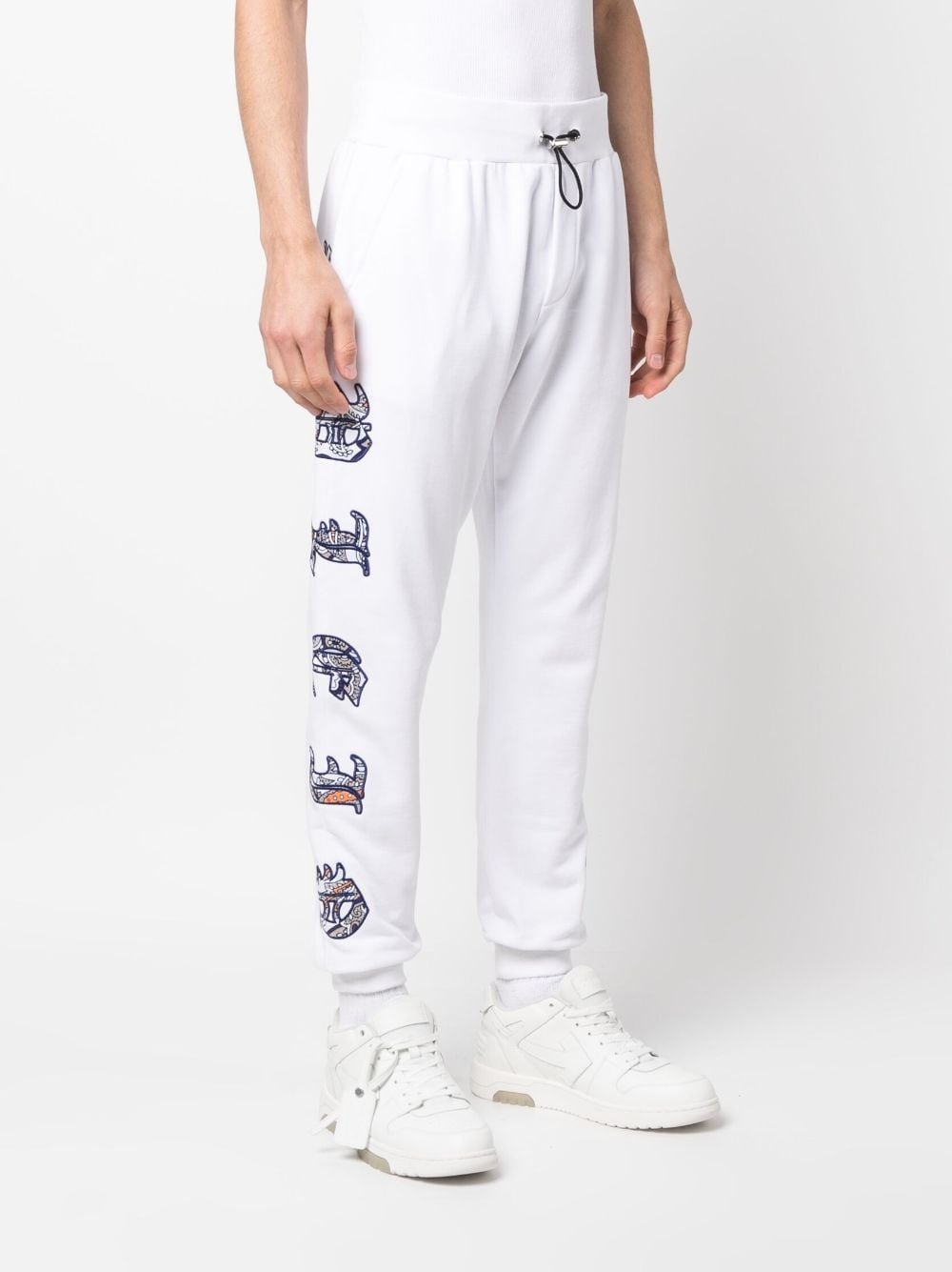 paisley-print logo-patch track pants - 3
