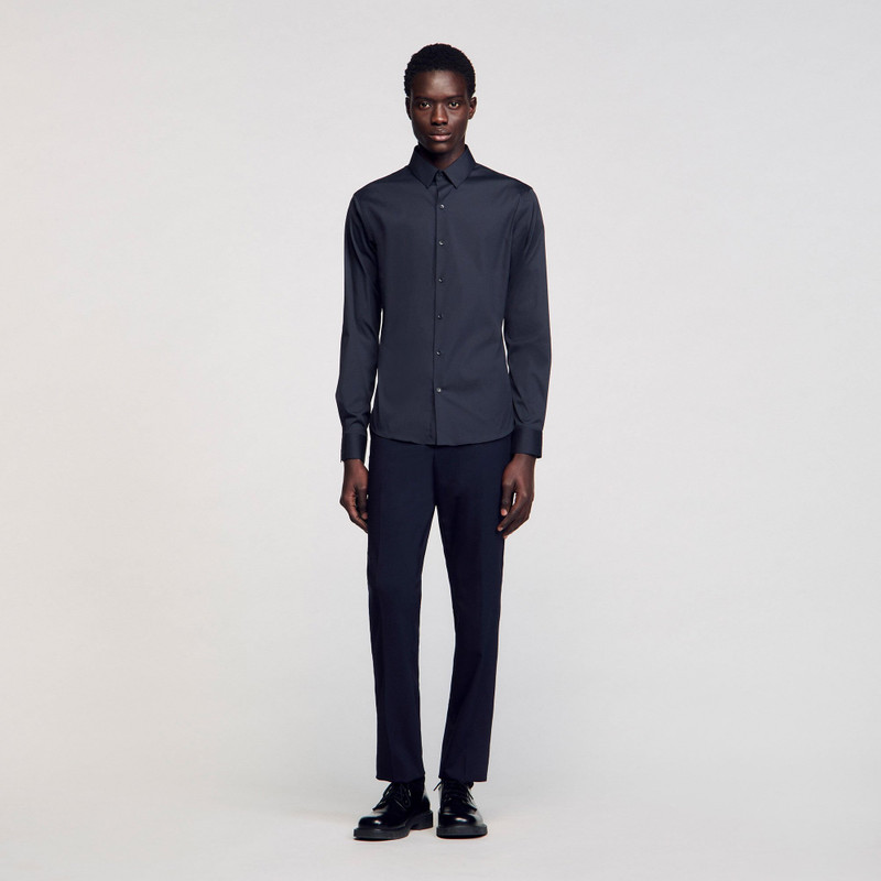 Sandro FITTED STRETCH COTTON SHIRT outlook