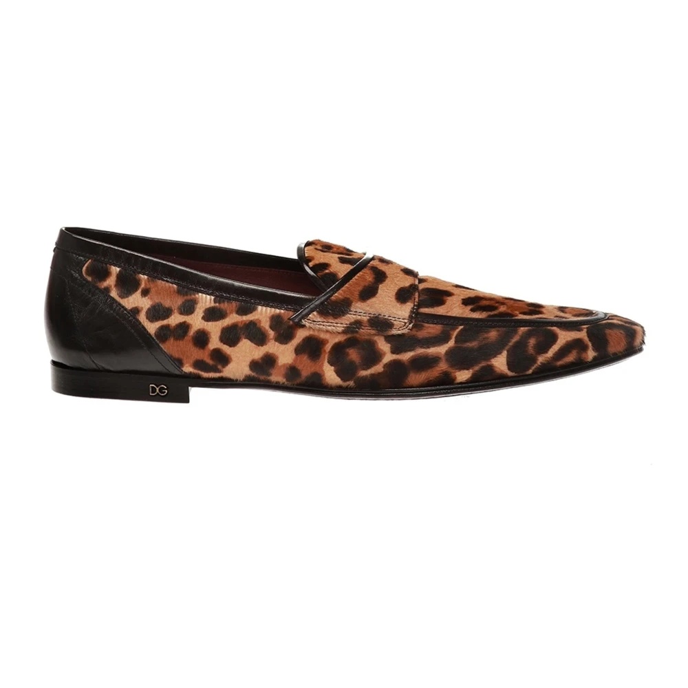LEOPARD PRINT PONY HAIR LOAFERS - 1