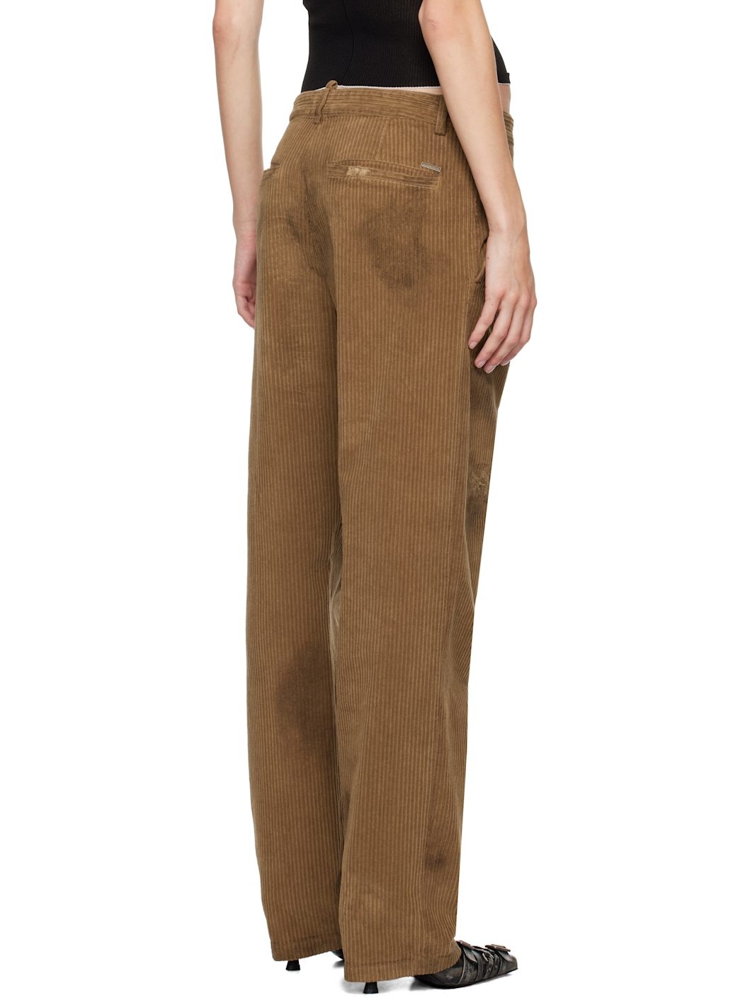 Brown Dean Distressed Corduroy Trousers - 3