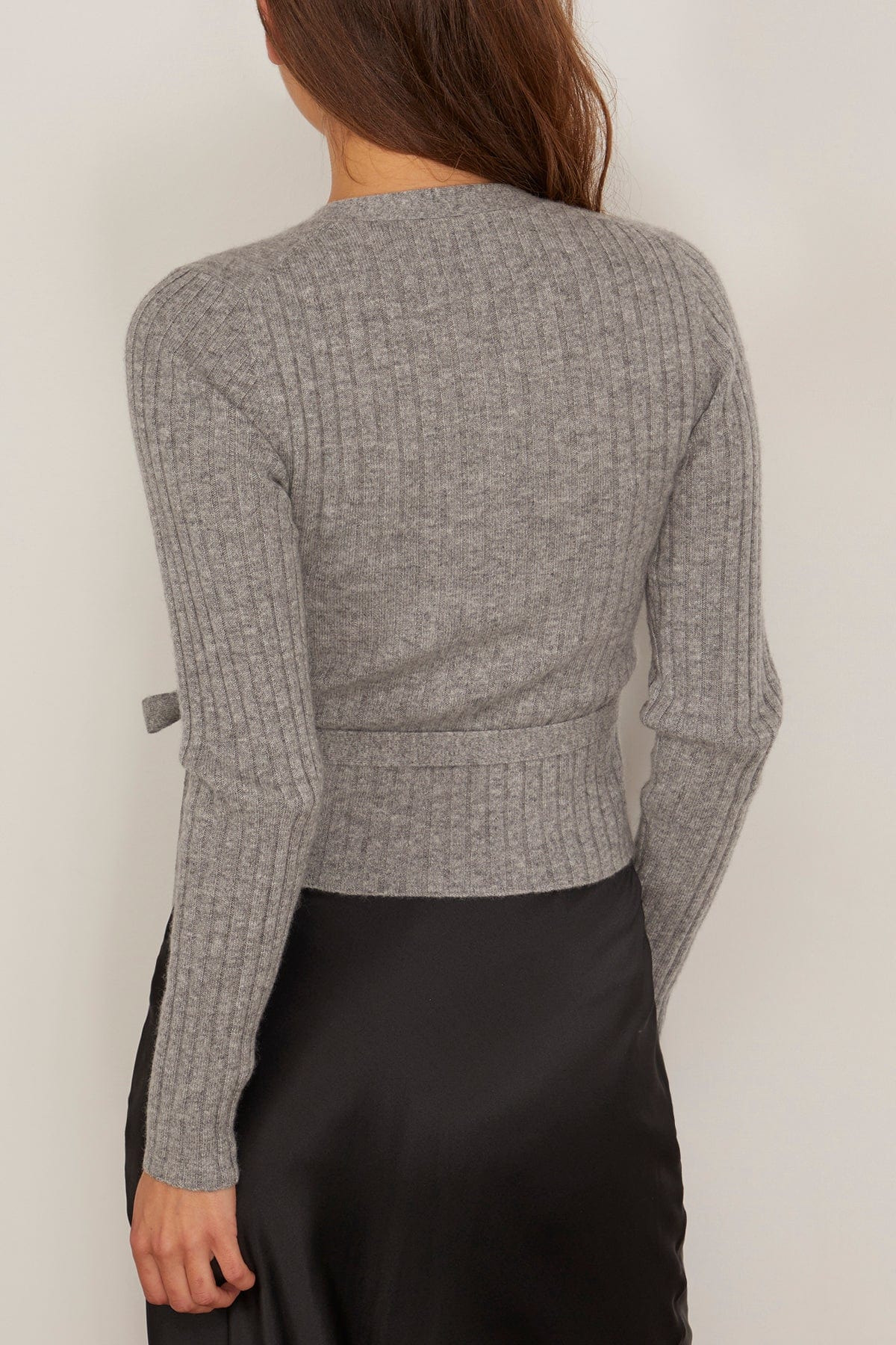 Wrap Cardigan in Heather Melange - 4