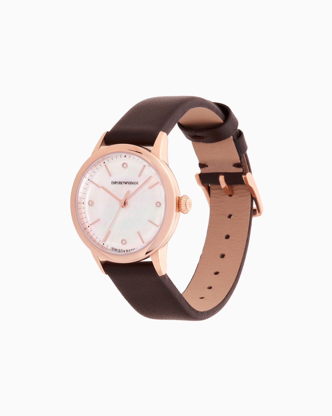 SWISS MADE AUTOMATIC BROWN LEATHER WATCH - 2