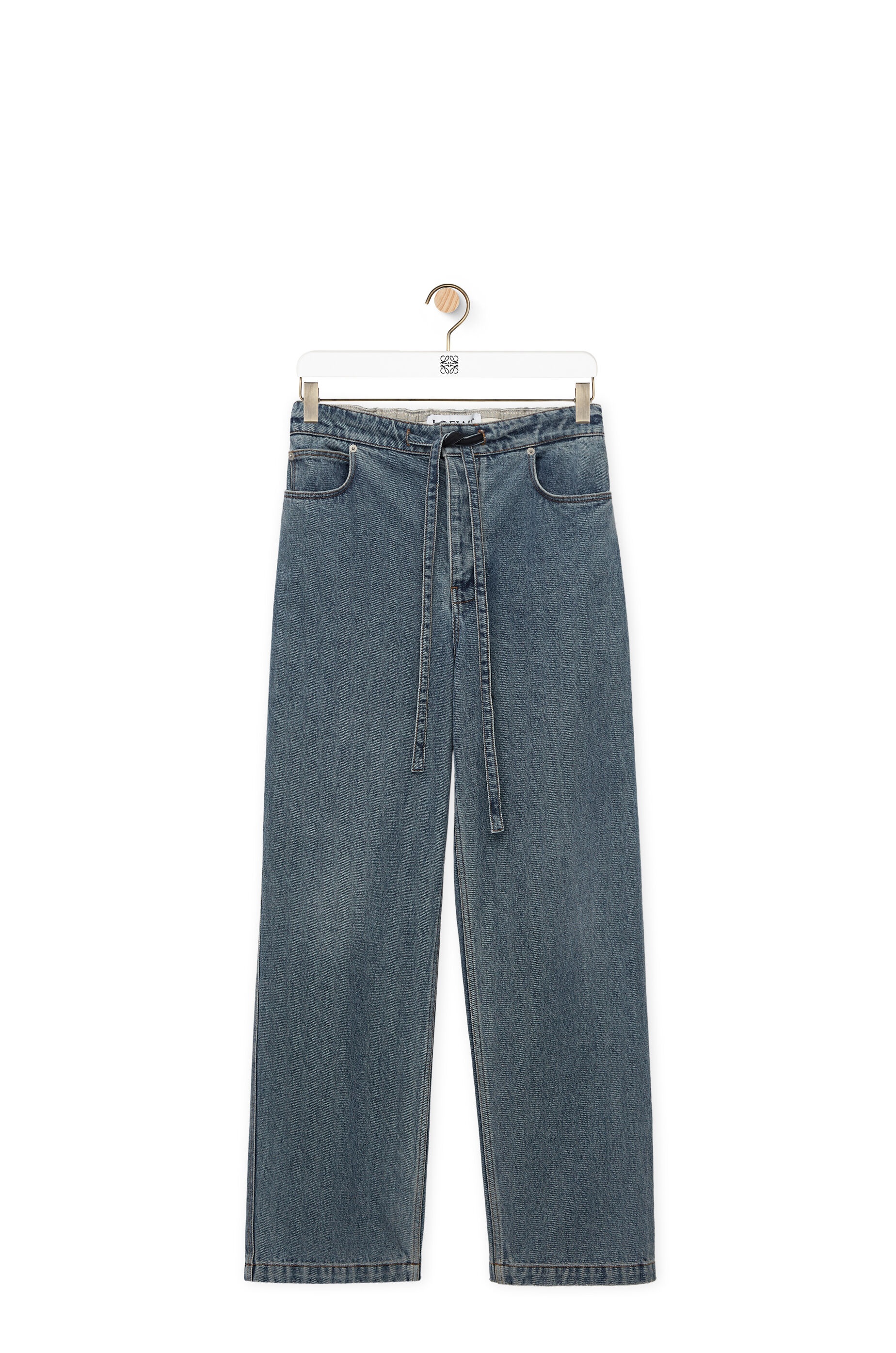 Drawstring jeans in denim - 1