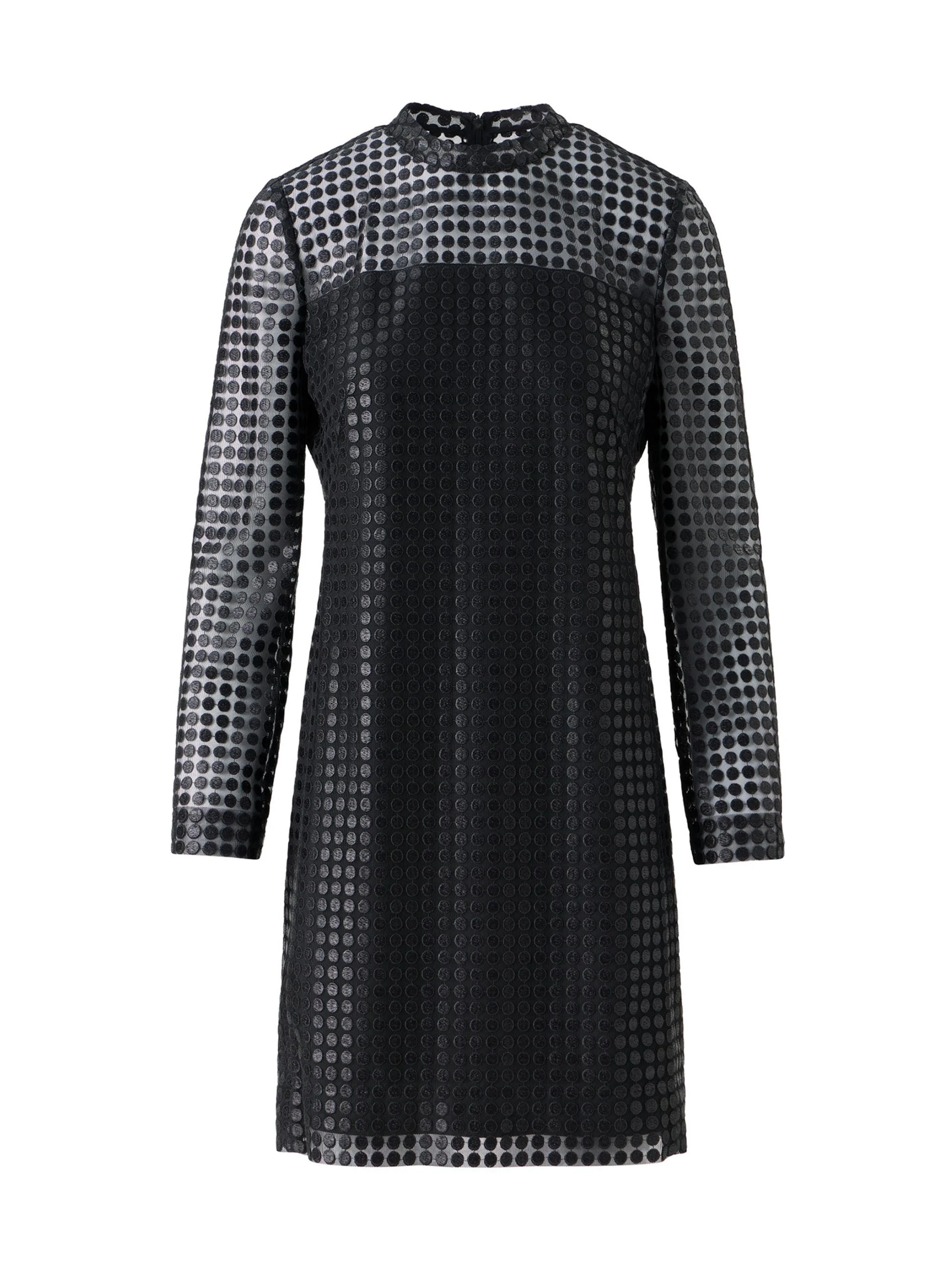 Women's Metallic Dot-Embroidered Tulle Minidress - Black - 1