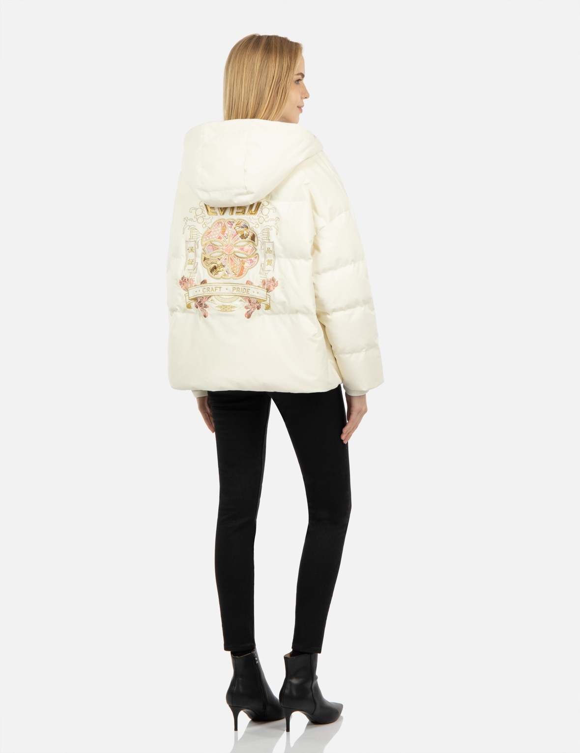 JAPANESE PATTERN KAMON EMBROIDERY DOWN JACKET - 3