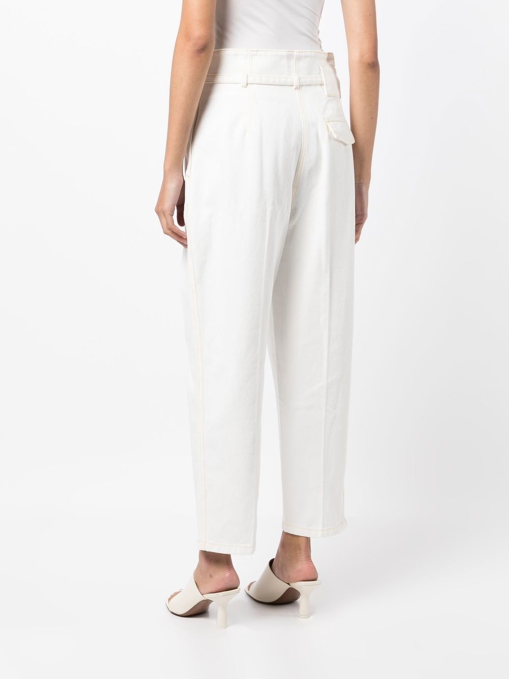 pleat-detail straight-leg trousers - 4