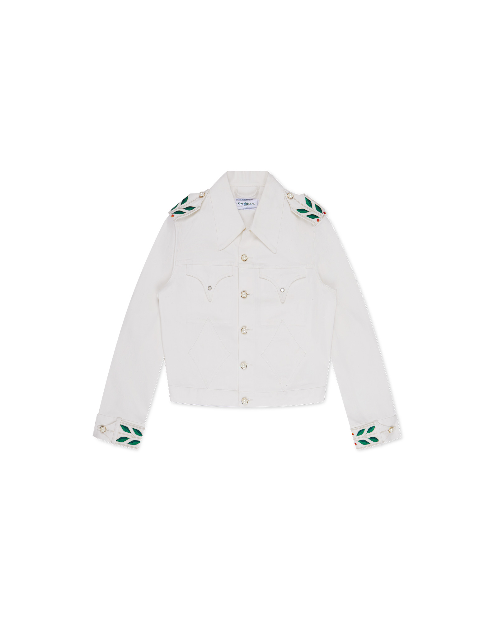 Off White Laurel Embroidered 70's Denim Jacket - 1