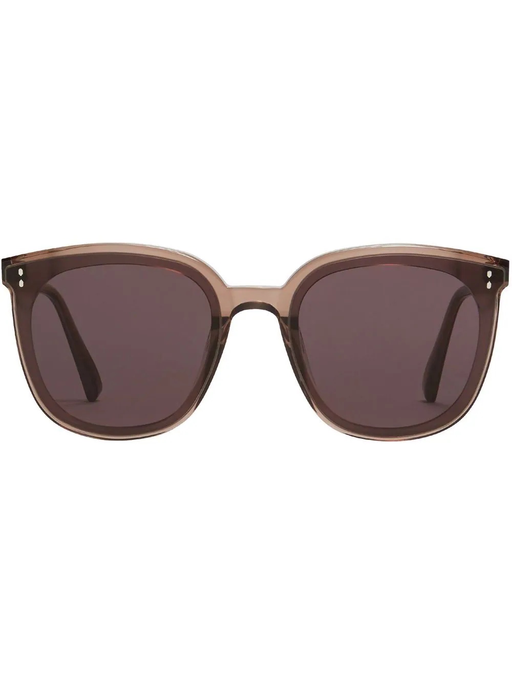 Rosy two-tone round frame sunglasses - 1