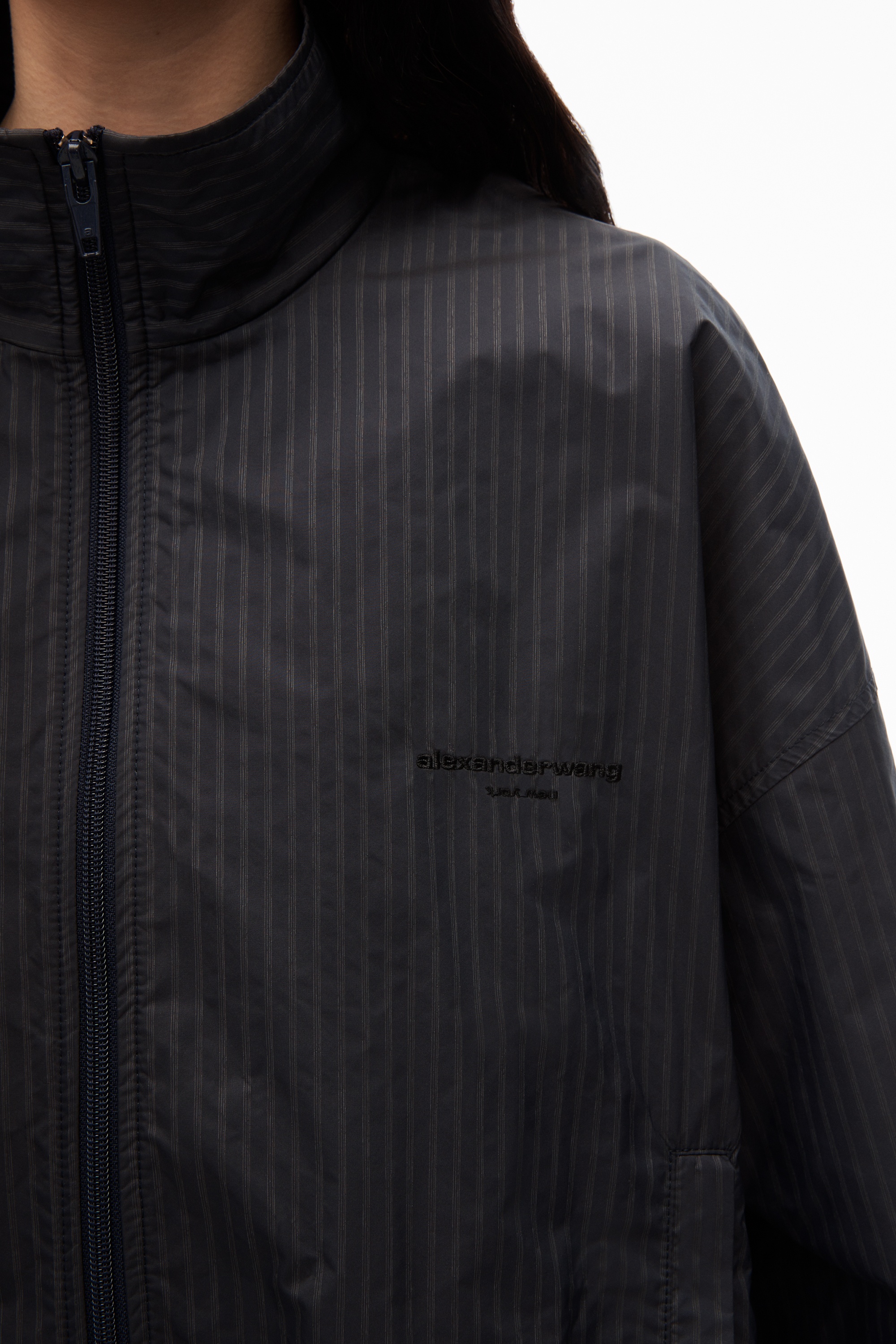 coaches track jacket in nylon stripe - 5