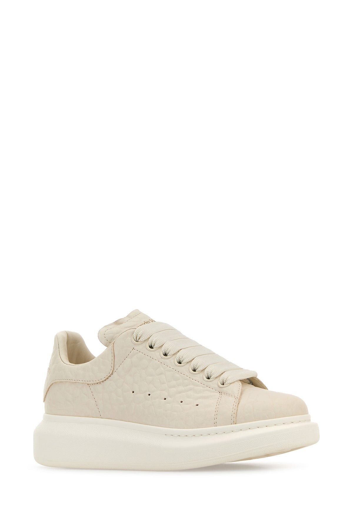 Ivory leather sneakers with ivory leather heel - 2