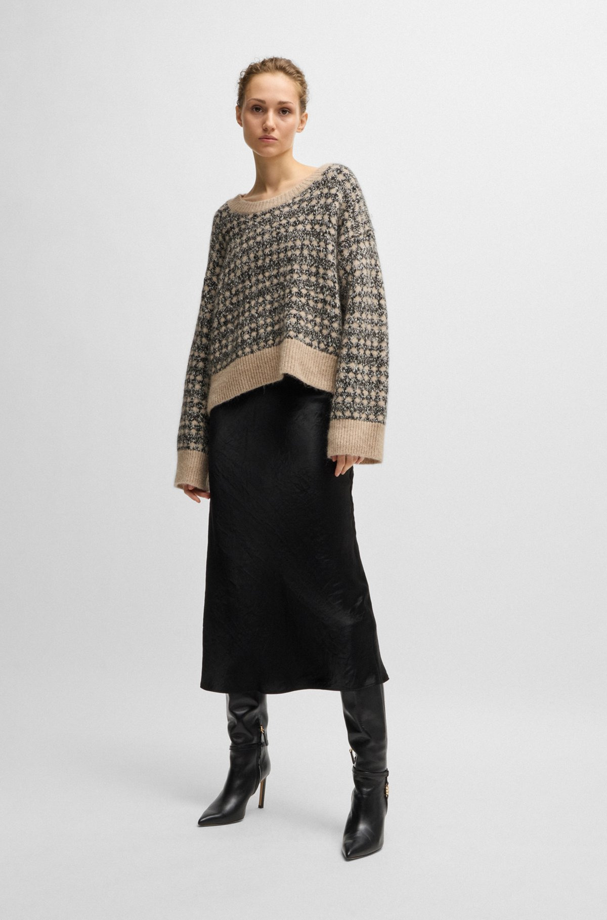 JACQUARD-KNIT SWEATER WITH THREE-COLORED YARN - 3