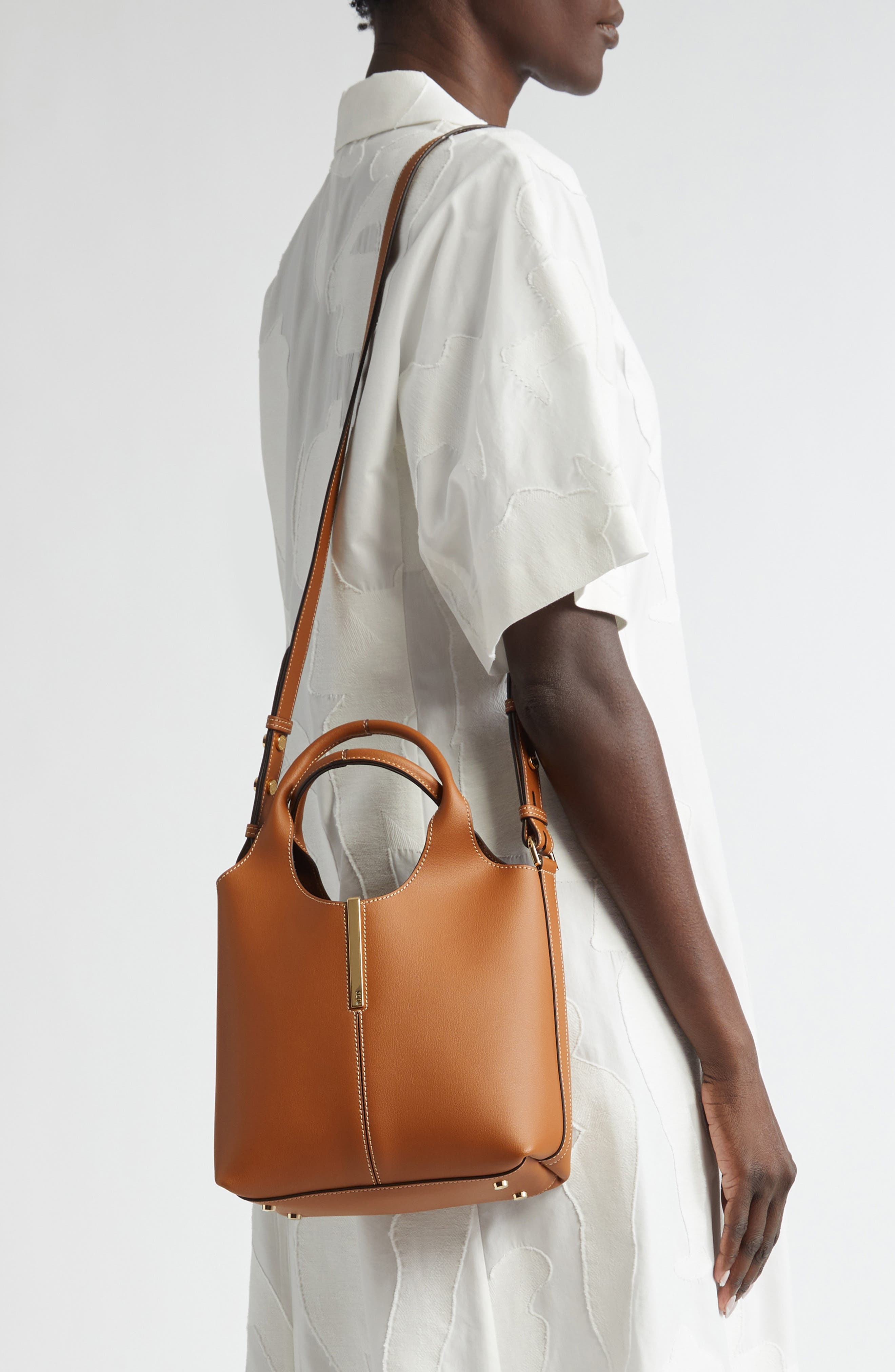 Tod's Mini Leather Shopping Bag Tote in Kenia Scuro at Nordstrom - 2