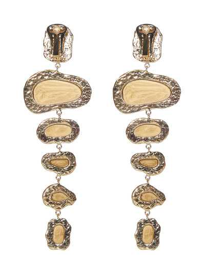 TOM FORD Pale gold-toned brass and mirror plexiglass drop earrings. outlook