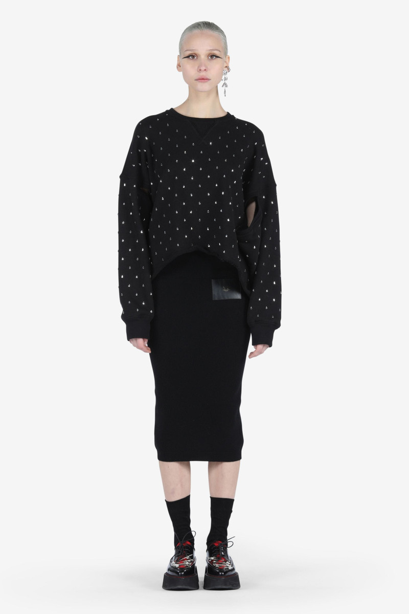 N°21 CRYSTAL-EMBELLISHED CUT-OUT SWEATSHIRT outlook
