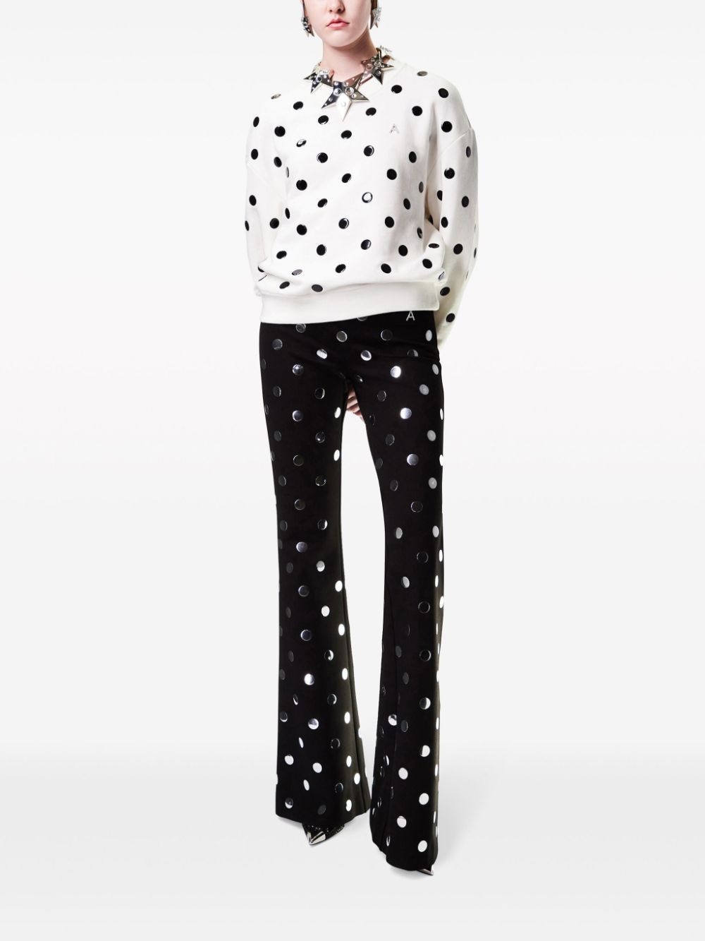 polka-dot cotton sweatshirt - 2