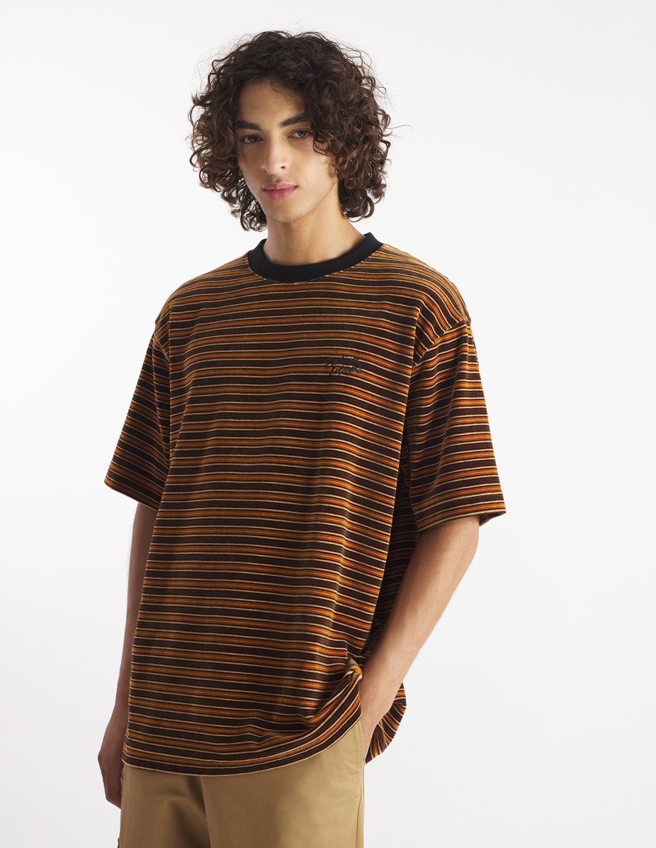 STRIPED VELVET OVERSIZE TEE-SHIRT - 3