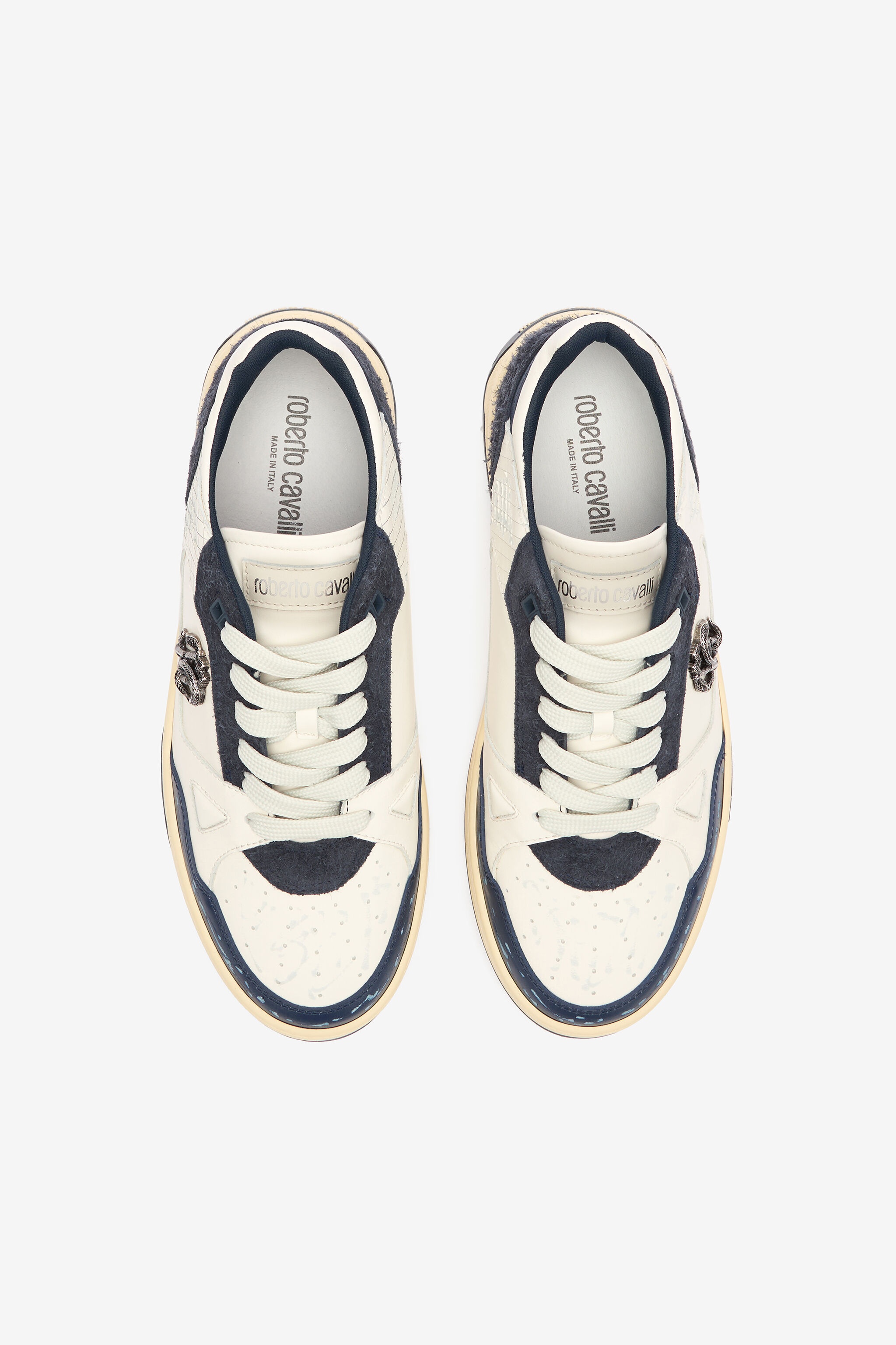 Sneakers With Inserts And Mirror Snake Monogram - 6