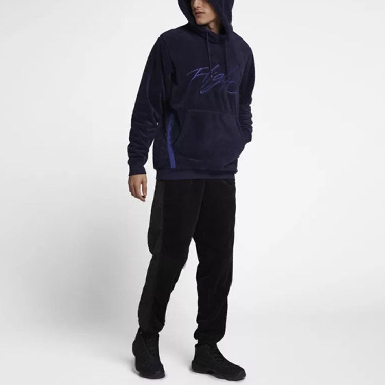 Men's Air Jordan Flight Fleece Stay Warm Contrasting Colors Sports Blue AH6251-416 - 2