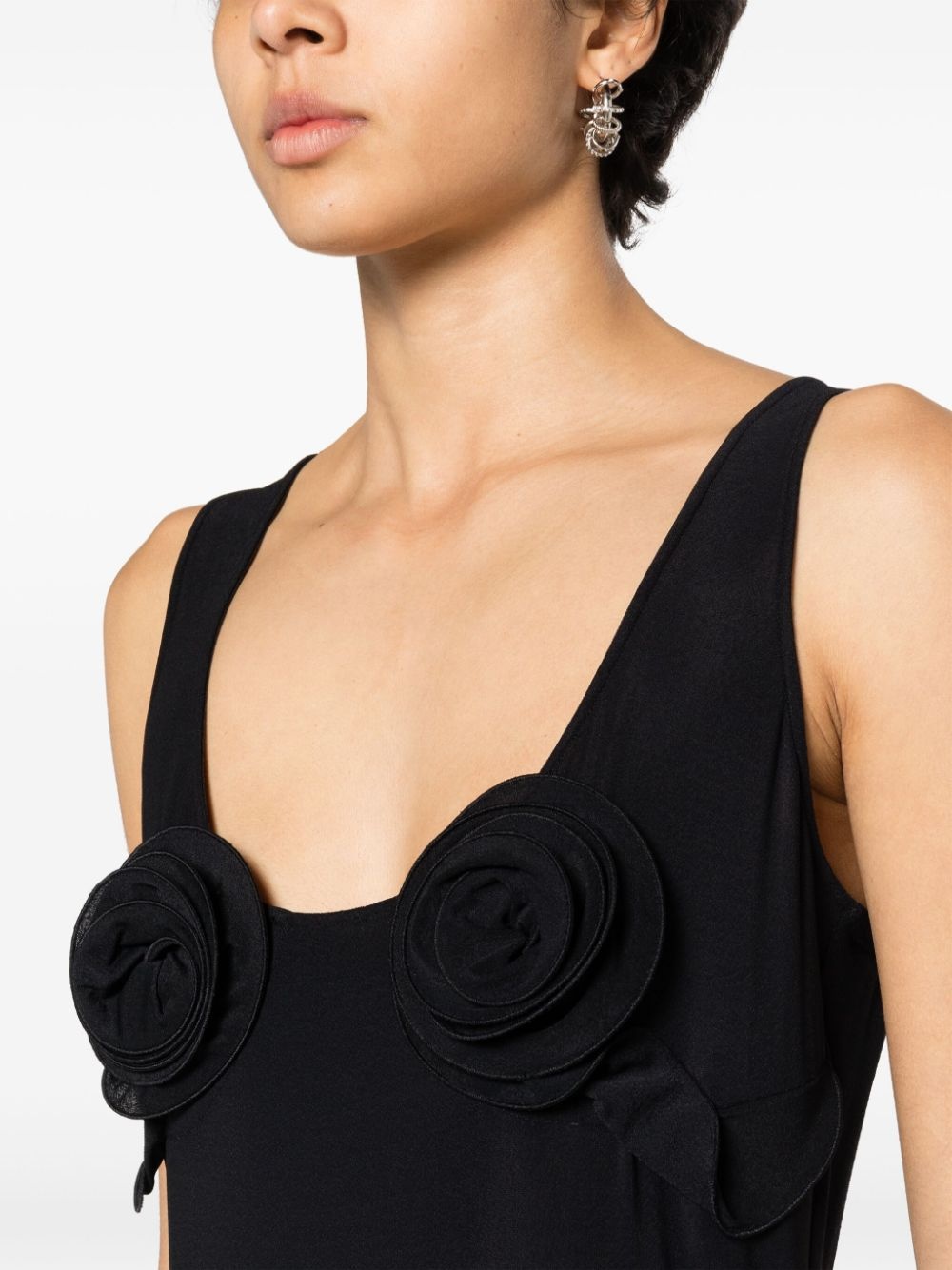 floral-appliquÃ© midi dress - 5