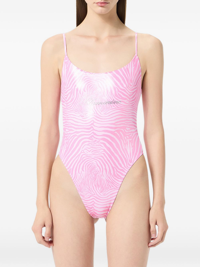 Blumarine zebra-print swimsuit outlook