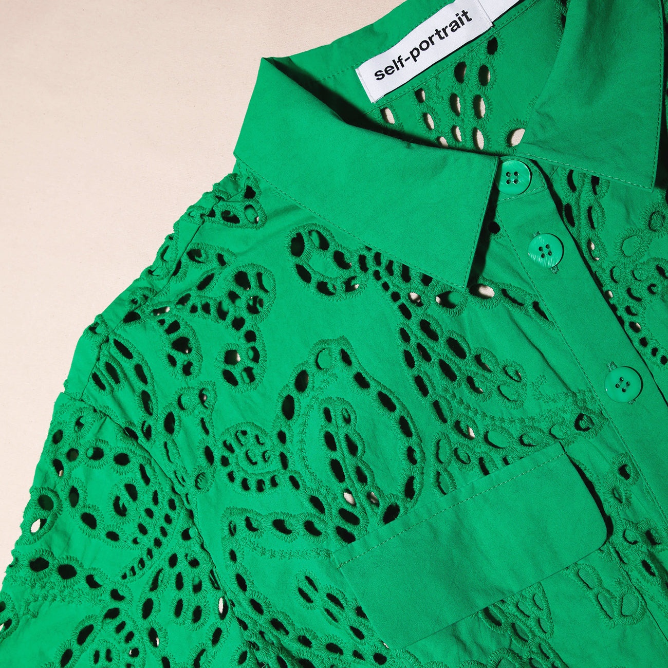 Green Broderie Playsuit - 4