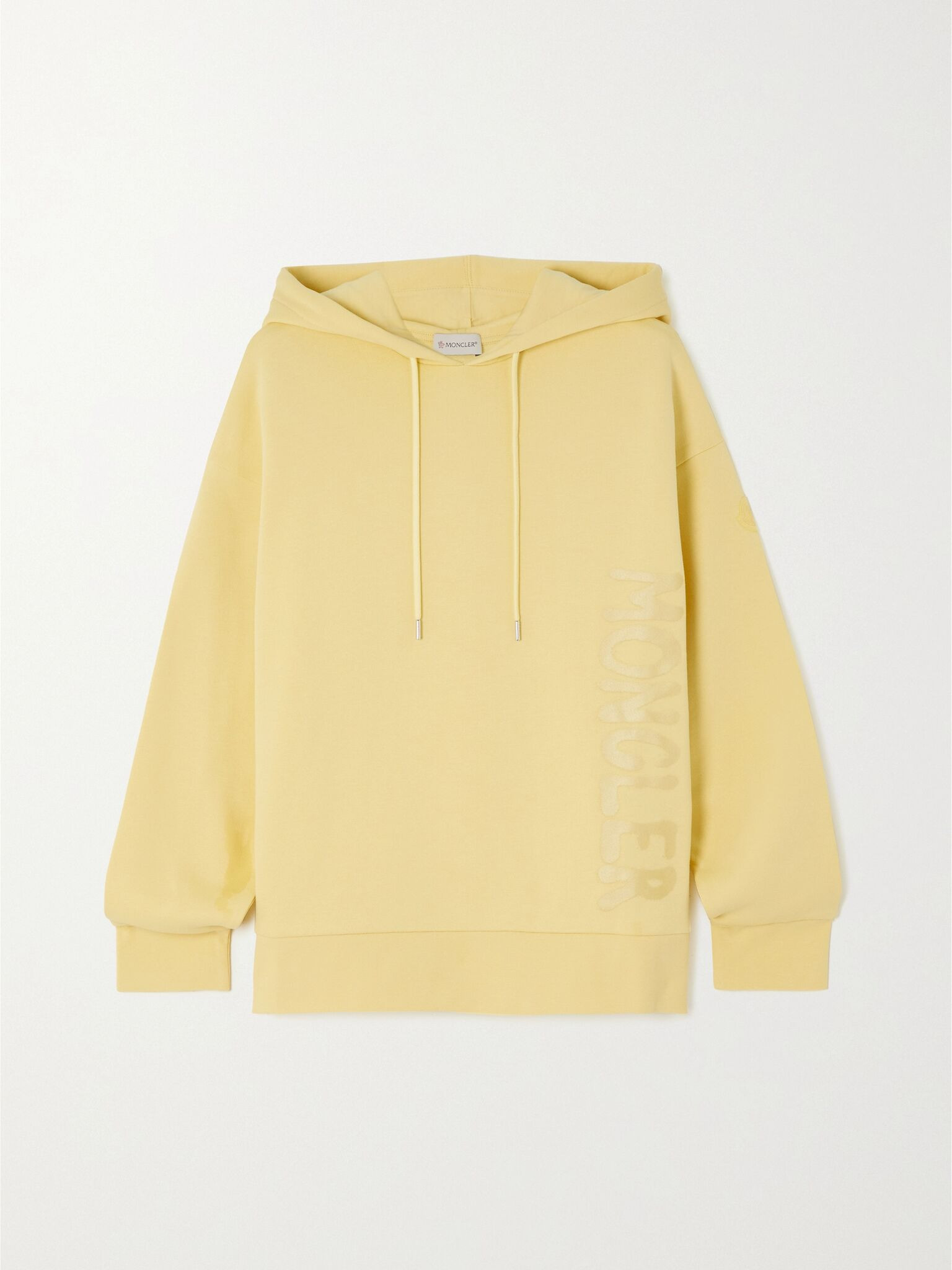 Printed cotton-blend jersey hoodie Yellow - 1