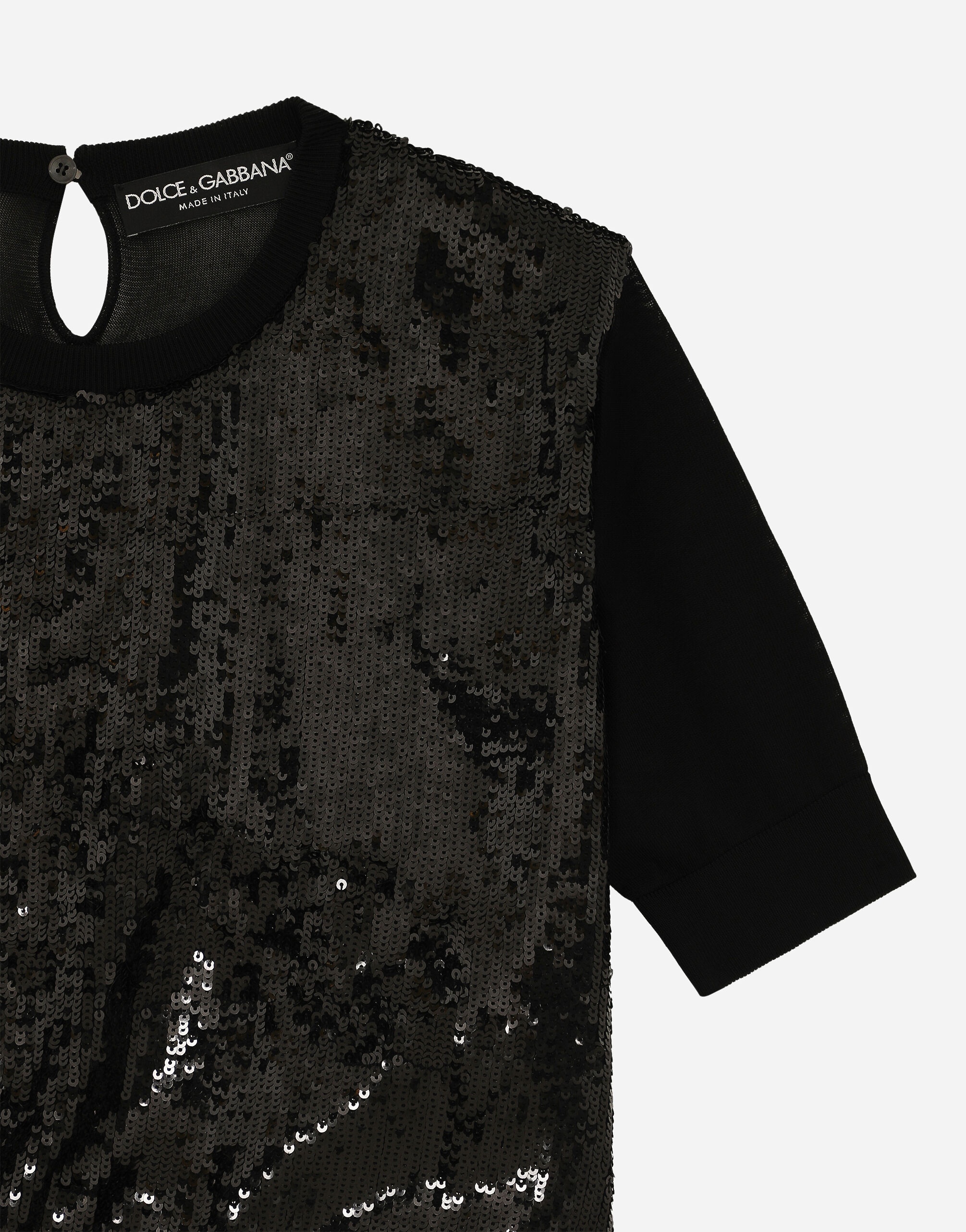 Short-sleeved top with sequin embellishment - 3