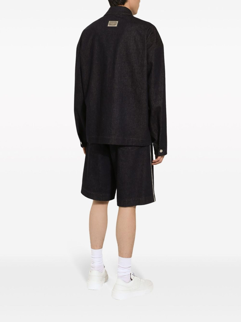 logo-plaque denim bermuda shorts 4