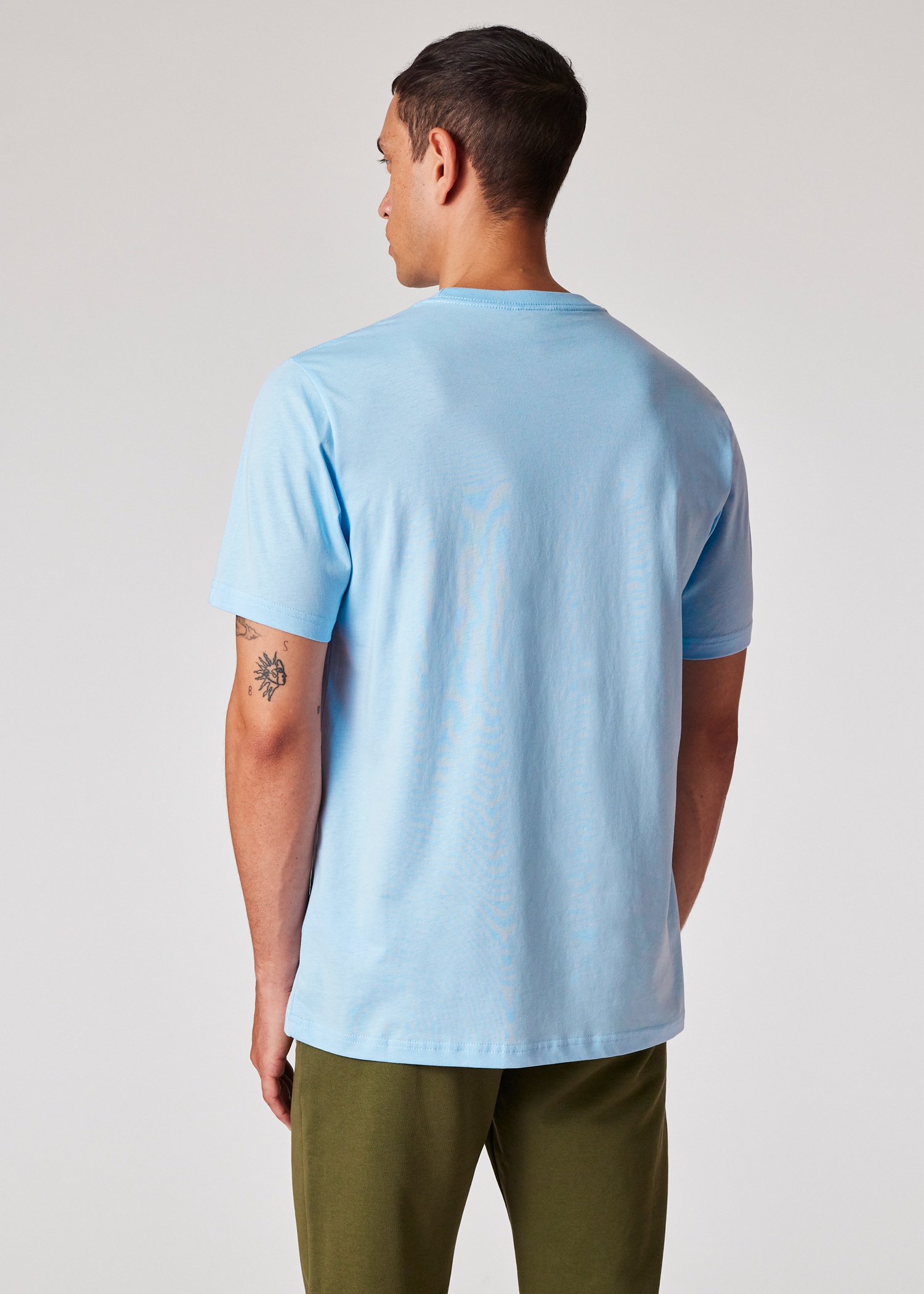 Pale Blue Organic Cotton Zebra Logo T-Shirt - 4