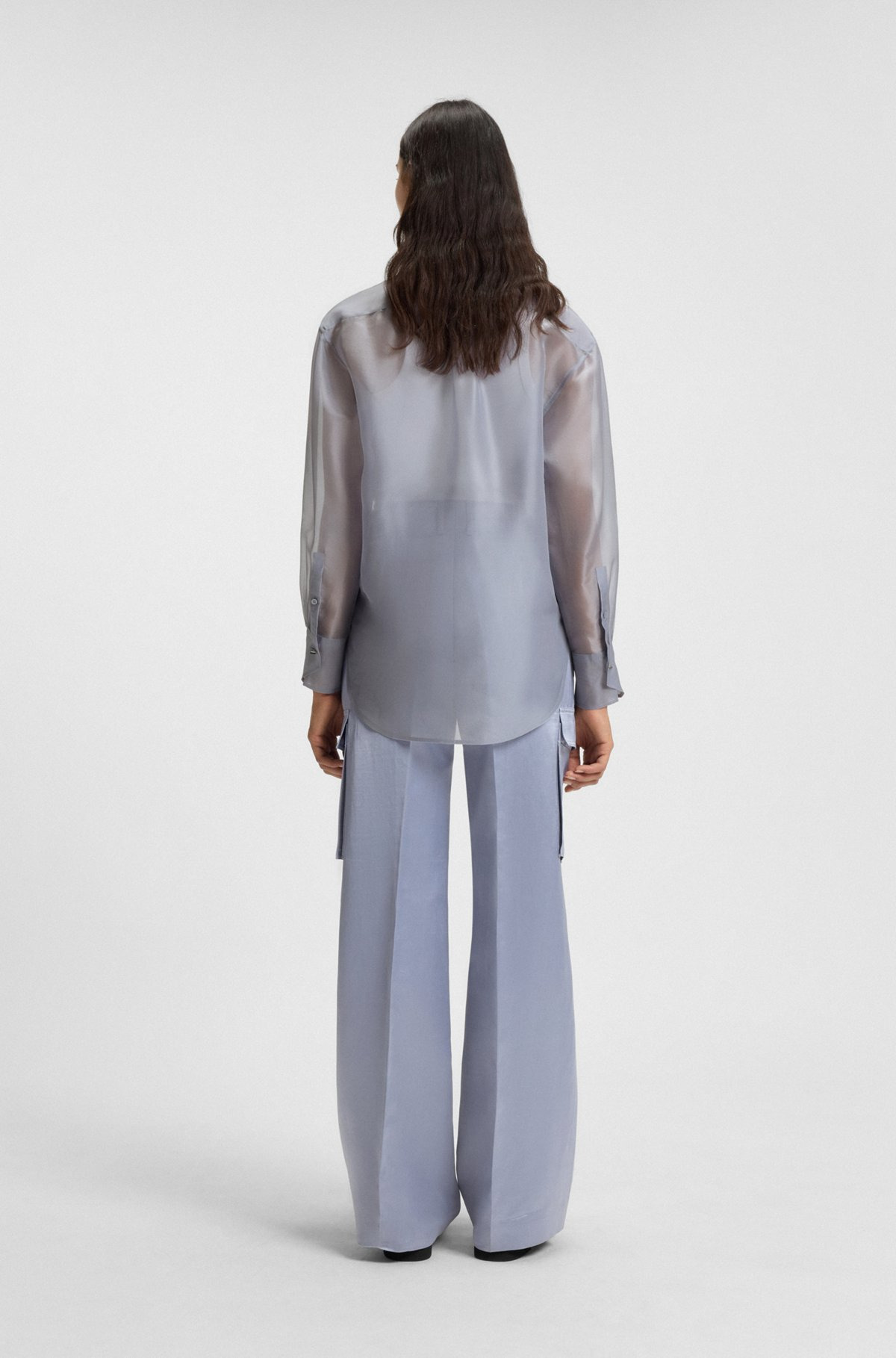 LONG-SLEEVED BLOUSE IN SILK ORGANZA - 5