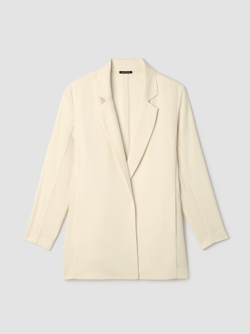 Stretch Wool Crepe Long Blazer 1
