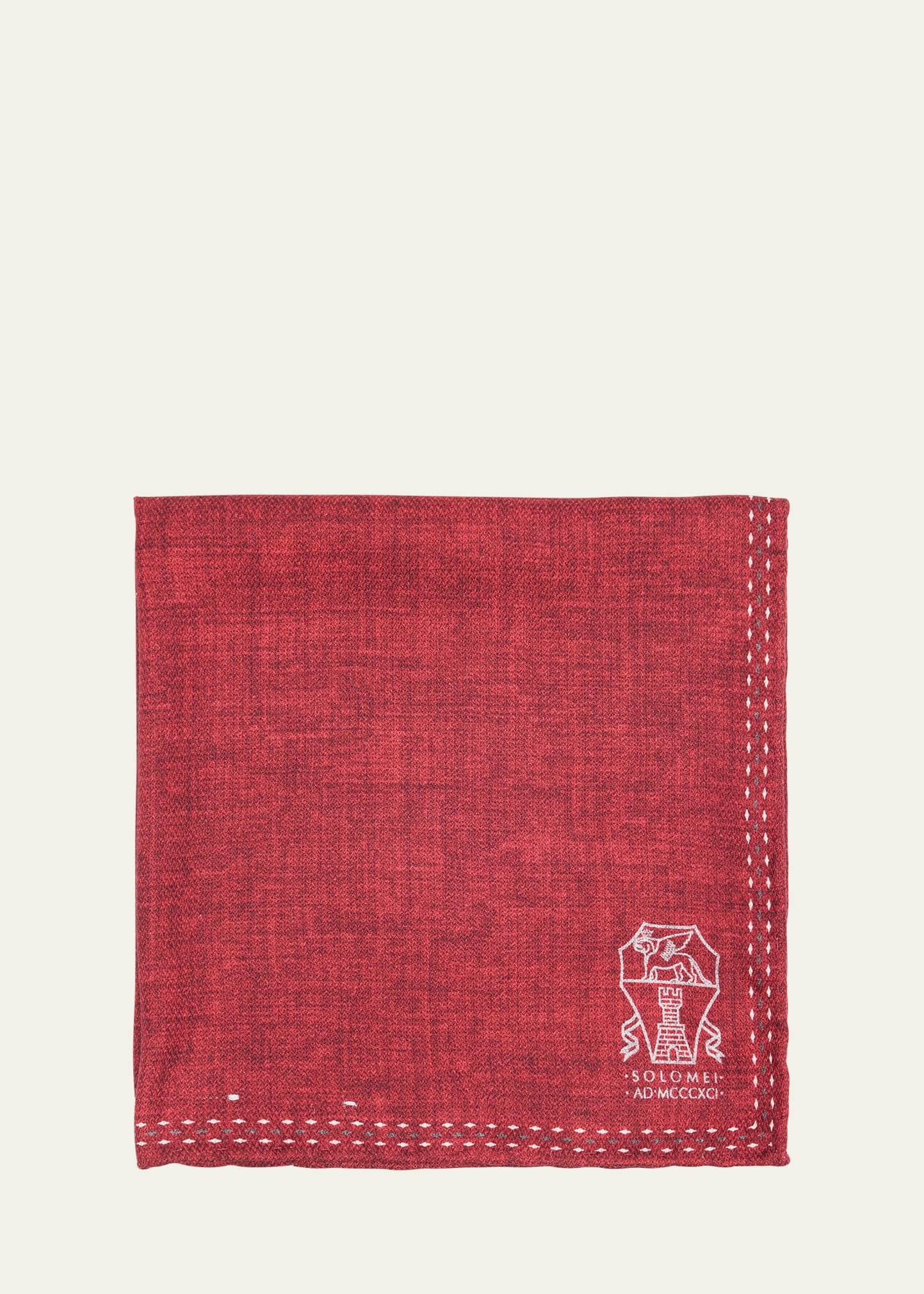 Men's Silk Logo Emblem Pocket Square - 1
