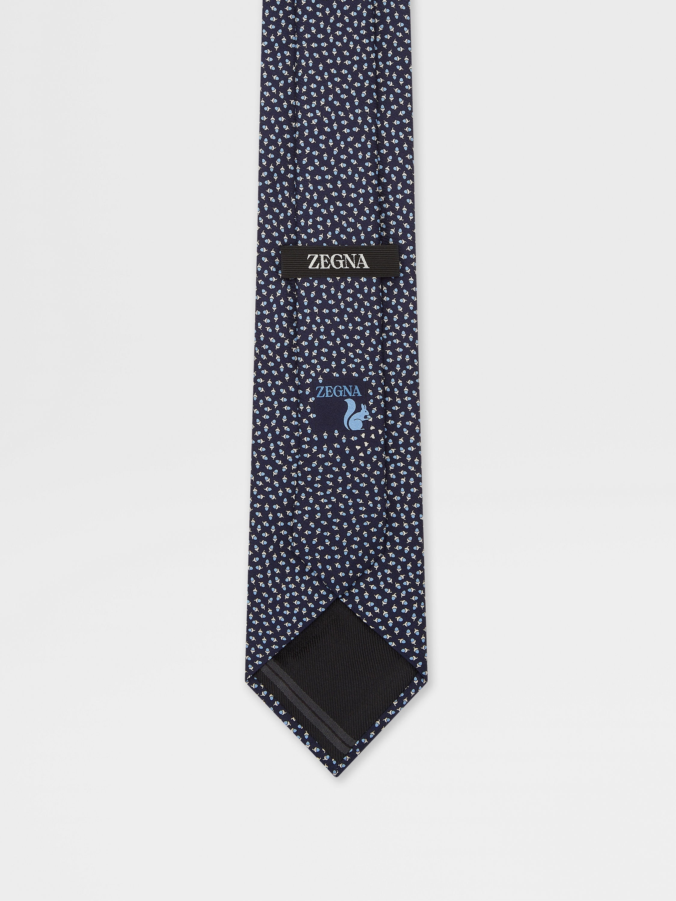DARK BLUE SILK TIE - 3