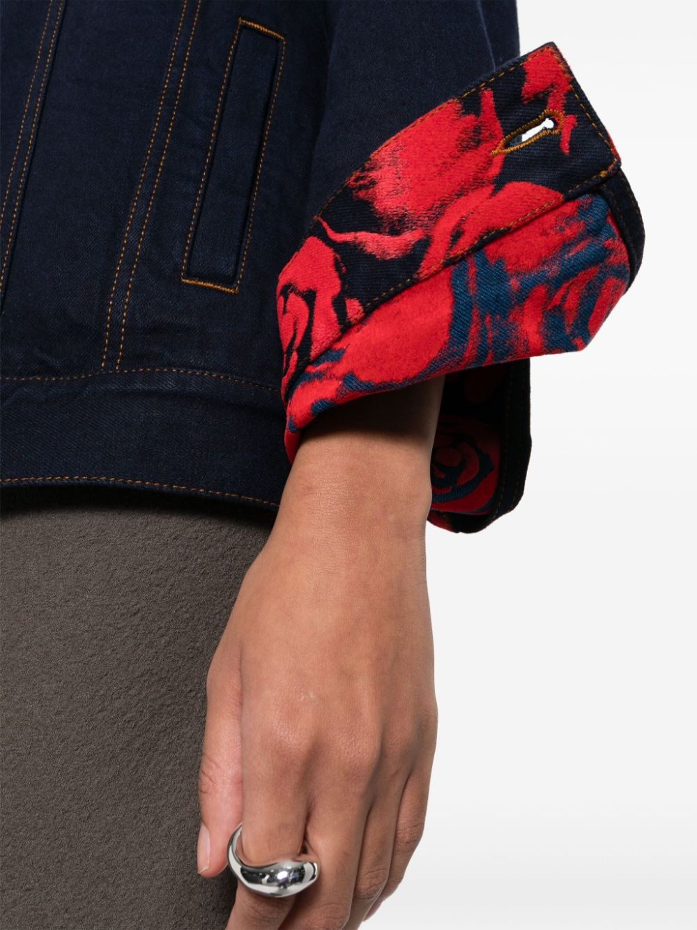 logo-patch denim jacket - 5