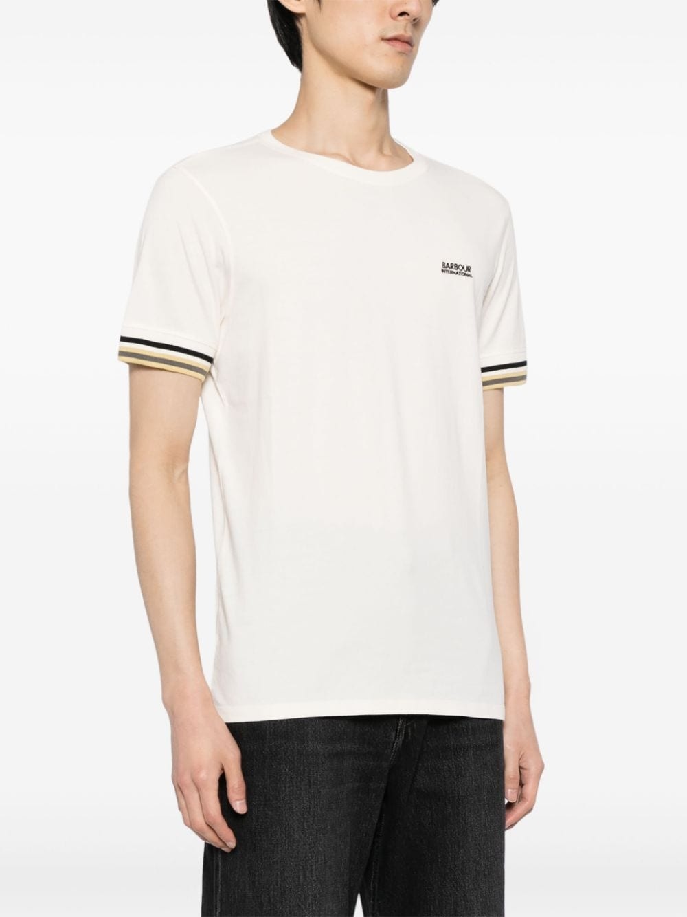 stripe-detail cotton T-shirt - 3