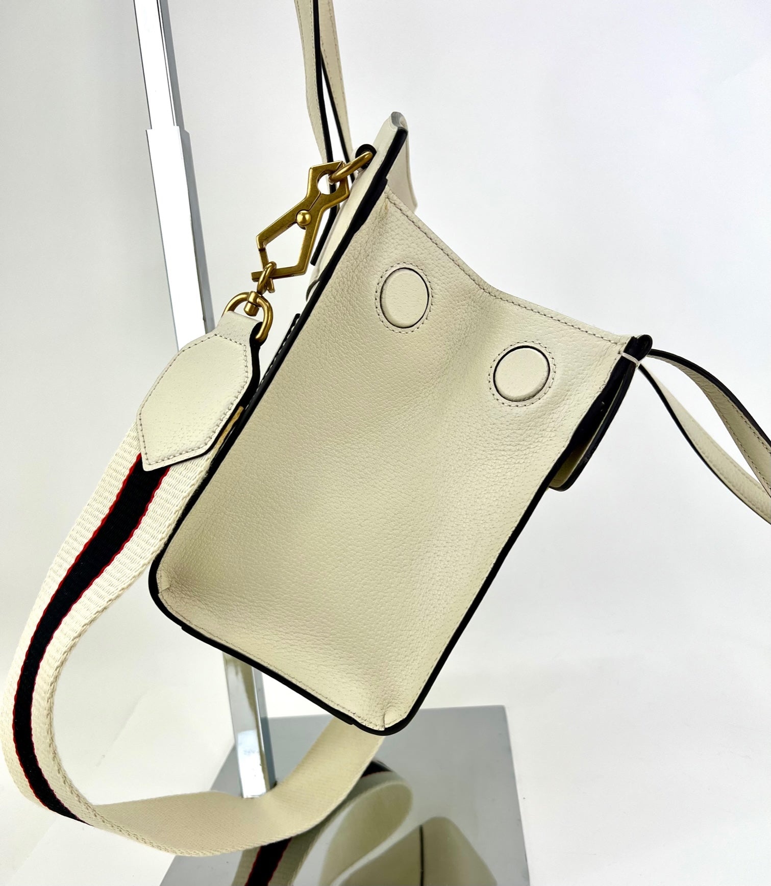 GUCCI Linea Medium Totem Web Stripped Yellow Butterfly Top Handle Bag Preowned - 6