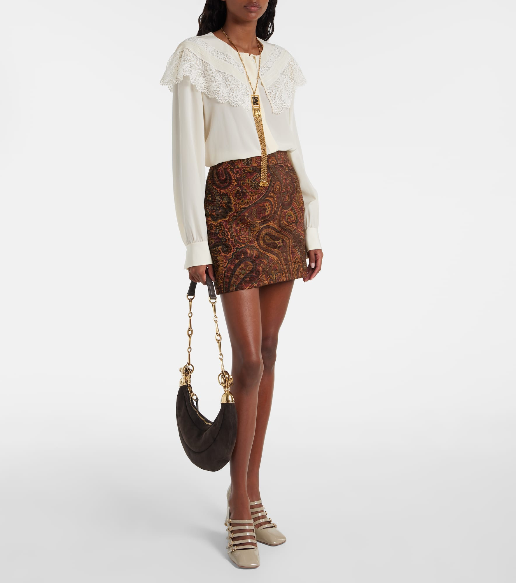 Paisley jacquard miniskirt - 2