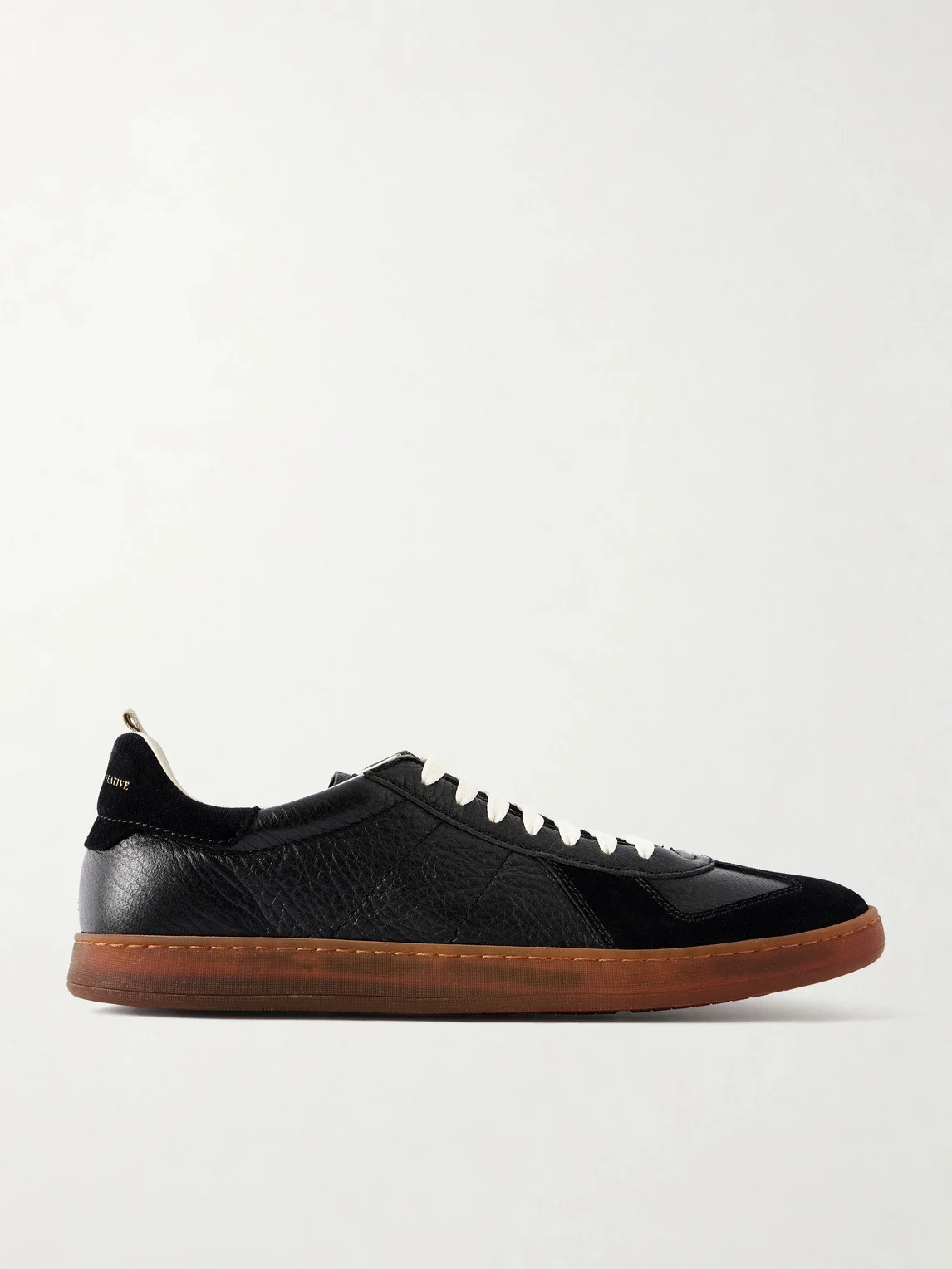 Militia 002 Suede-Trimmed Leather Sneakers - 1
