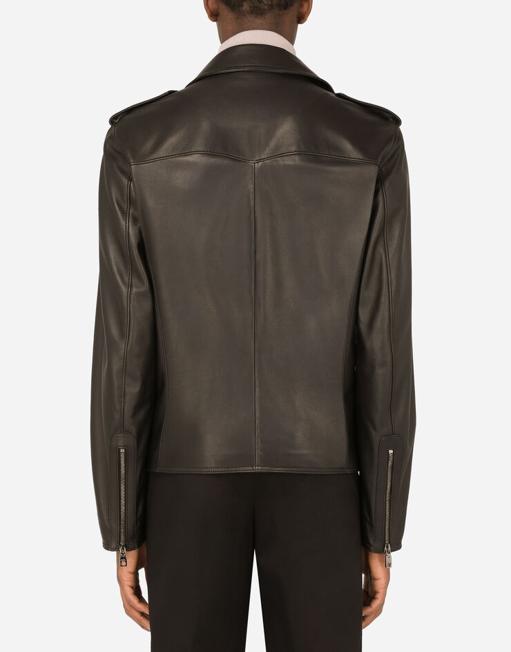 Leather biker jacket - 2