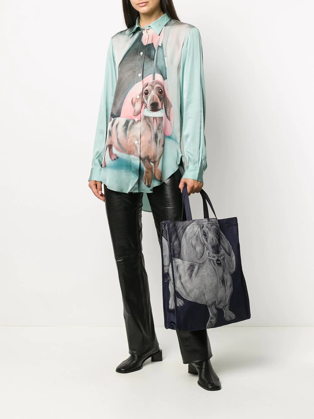 Dachshund-jacquard tote bag - 2