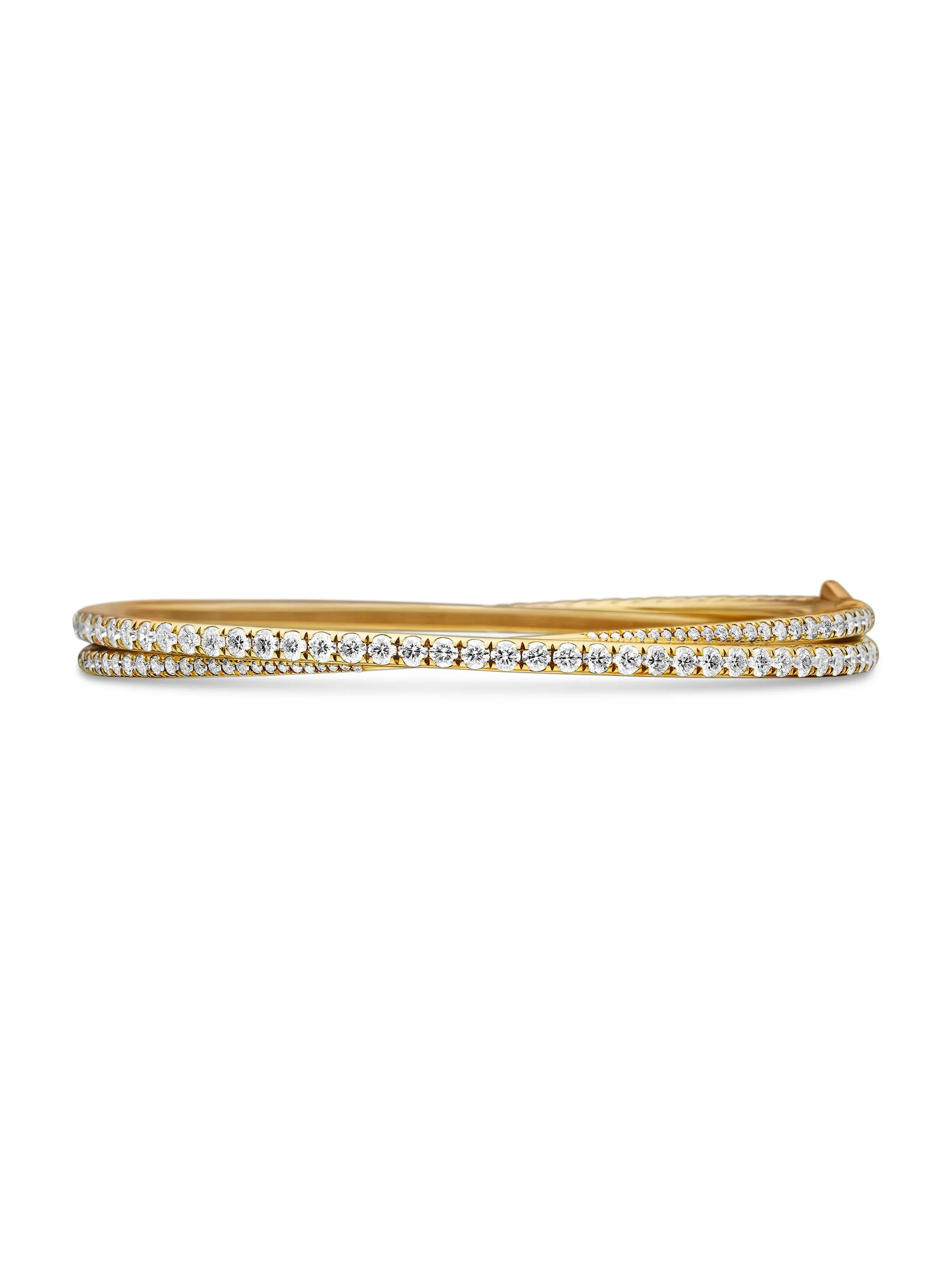 Women's Pavé Crossover Two Row Bracelet in 18K Yellow Gold - Diamond - 1