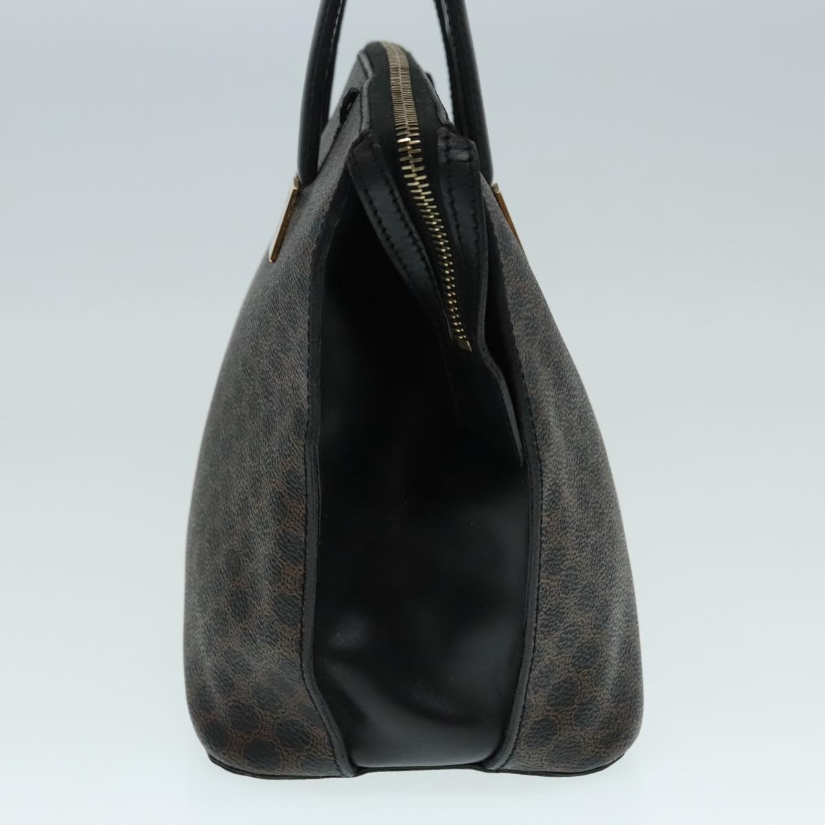 CELINE Macadam Canvas Hand Bag Pvc Leather Black Gold - 3