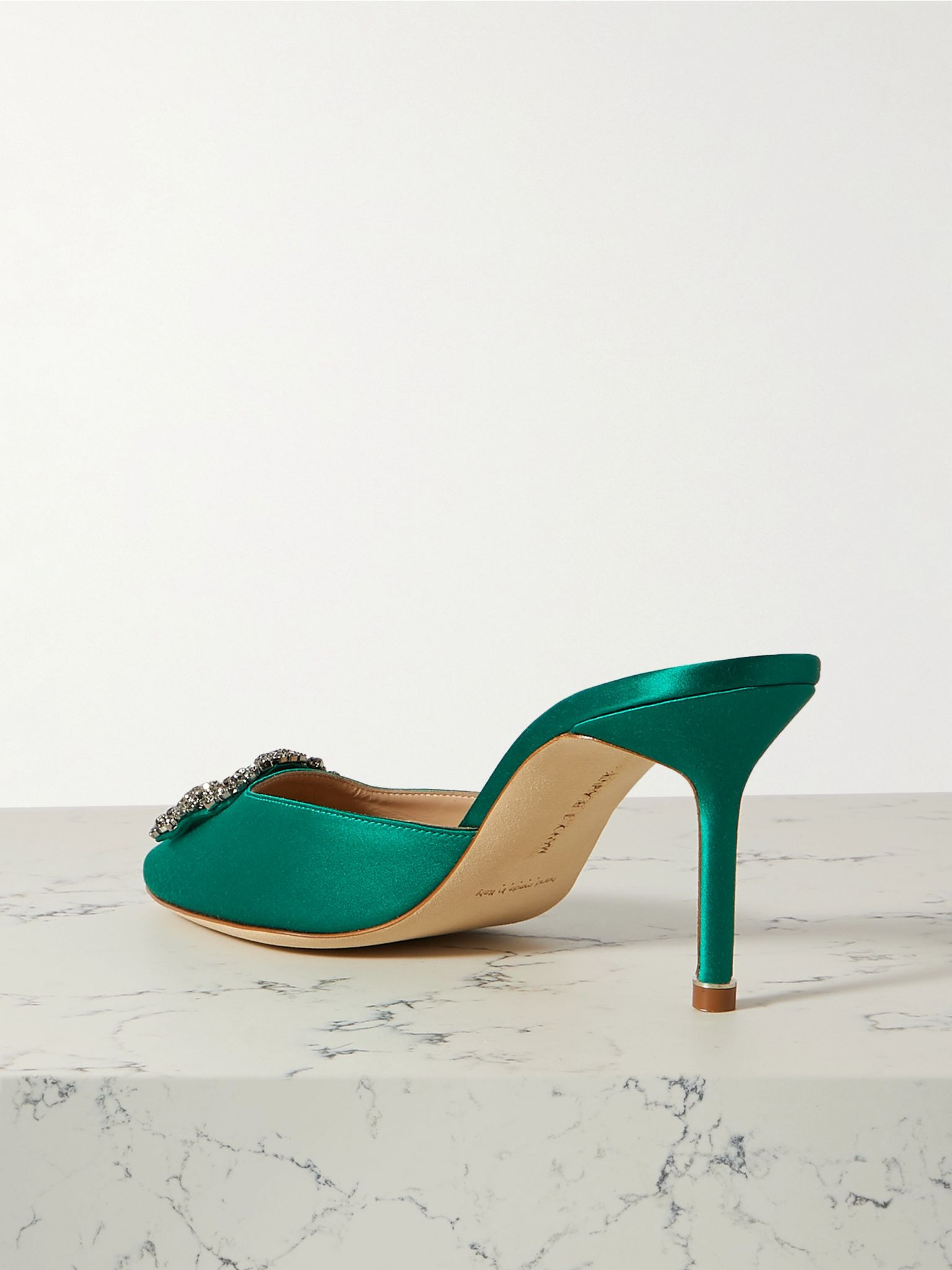 Hangisimu 70 embellished satin mules Green - 3