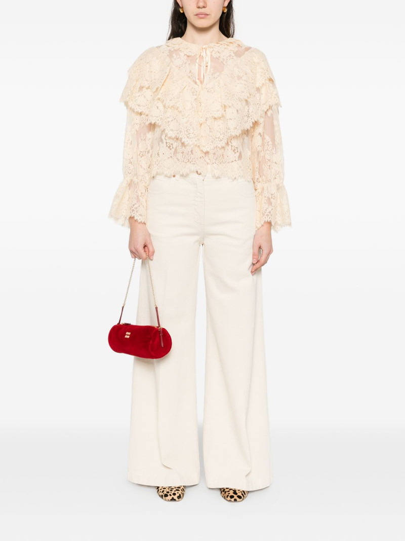 RIXO ruffled lace blouse outlook