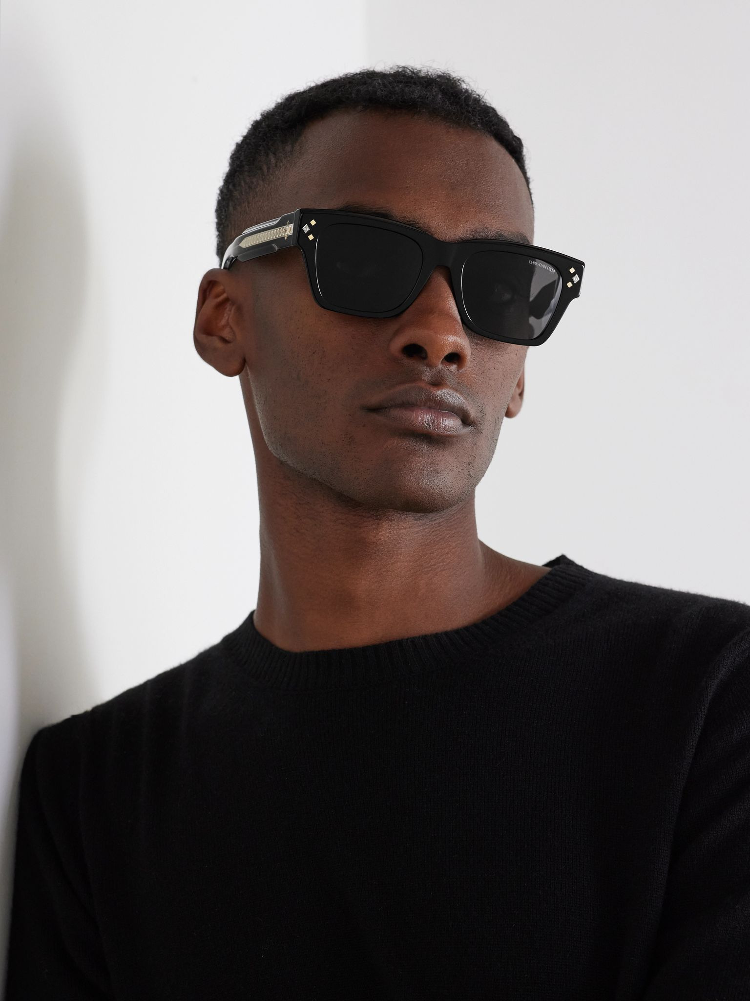 CD Diamond S2I D-Frame Acetate and Silver-Tone Sunglasses Black - 2