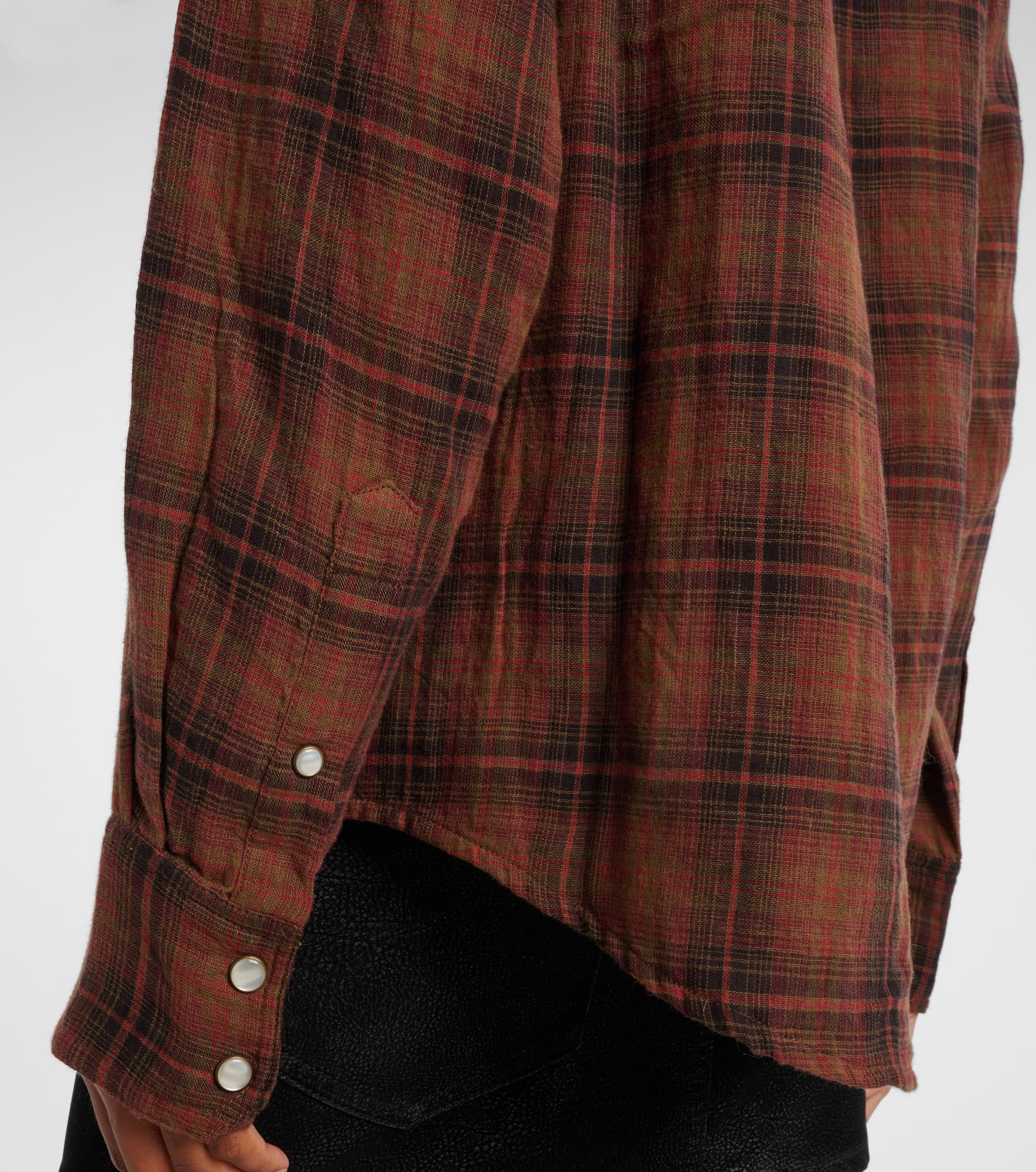 Yalisa plaid cotton flannel shirt - 5