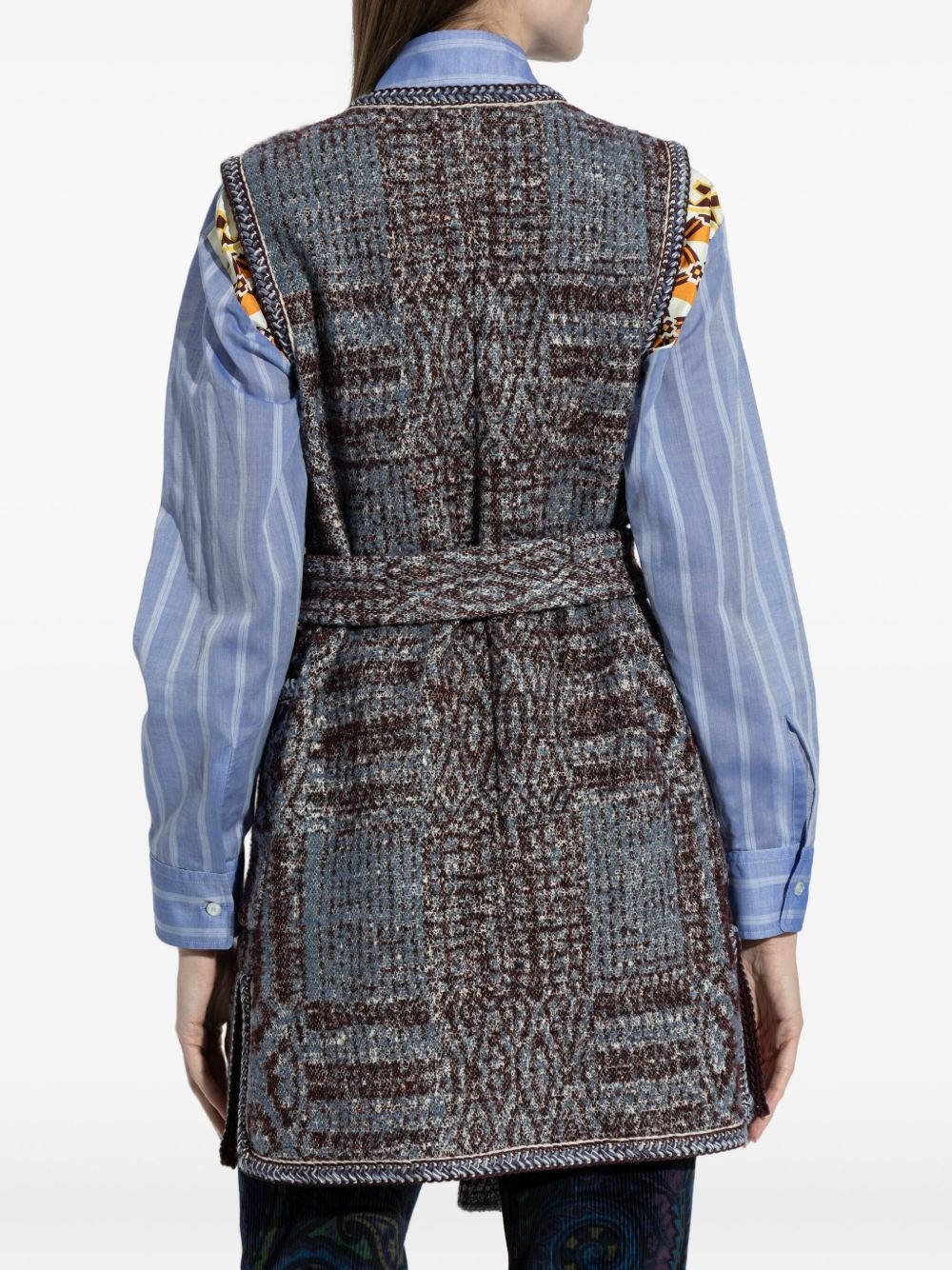 patterned-jacquard gilet - 4