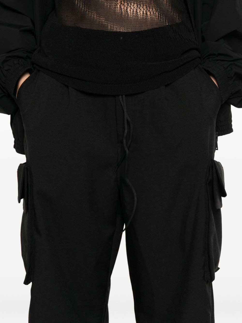 drawstring cargo trousers - 5